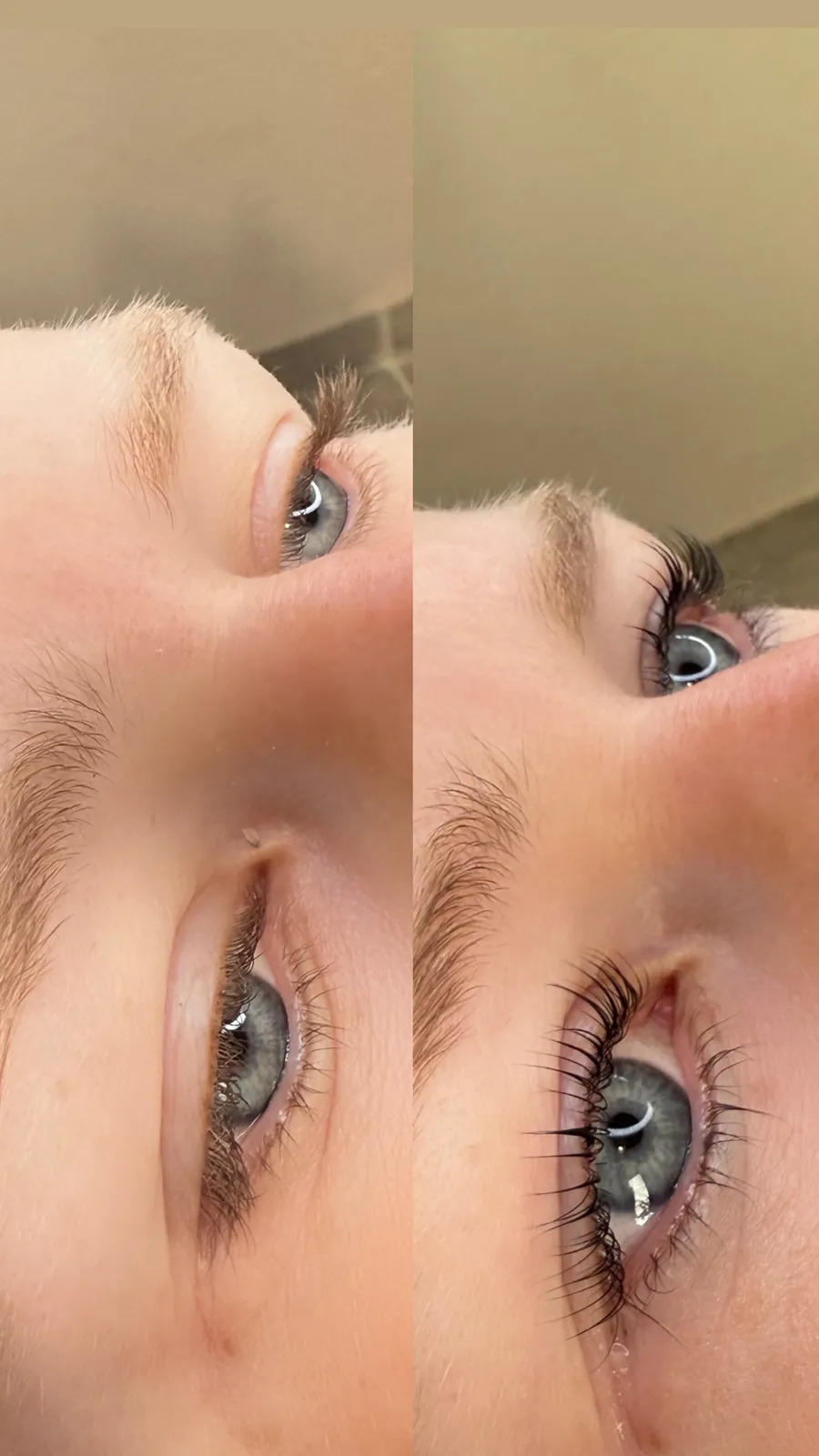Wimpernlifting vorher und nachher