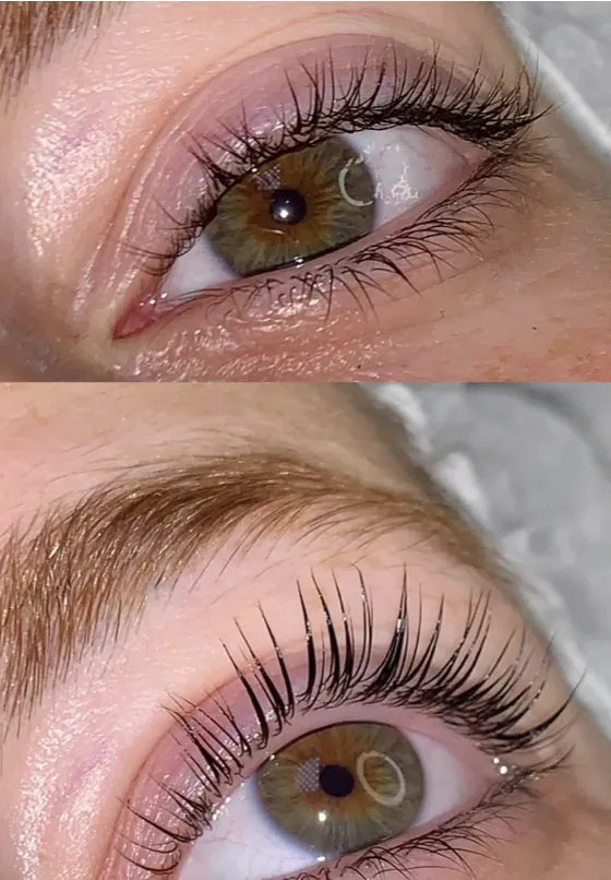 Wimpernlifting vorher und nachher