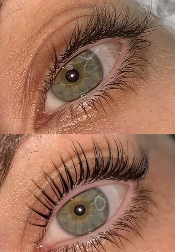 Wimpernlifting vorher und nachher
